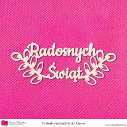 Napis Radosnych Świąt (z gałązkami)