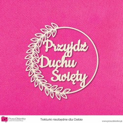 Ramka z listkami "Przyjdź Duchu Święty"