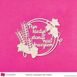 Ramka z winogronami i kłosami "Pan kiedyś stanął nad brzegiem"