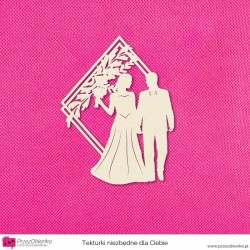 Ramka romb z młodą parą wzór 02