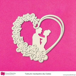 Ramka warstwowa serce z młodą parą