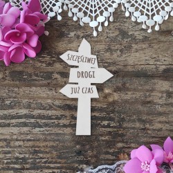 Drogowskaz "Szczęśliwej drogi już czas"