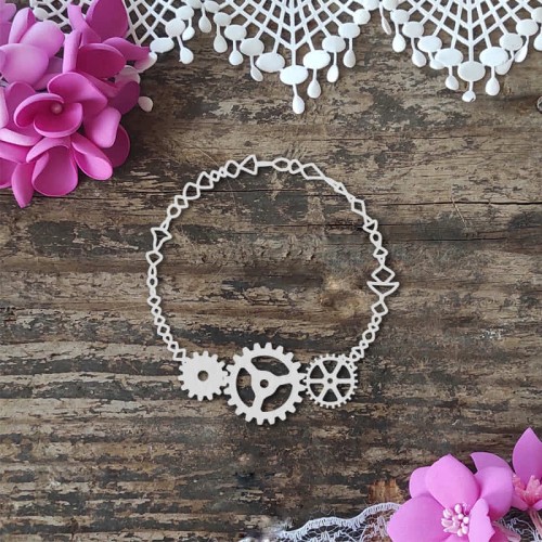 Tekturka z beermaty, ramka koła zębate i łańcuch, scrapbooking