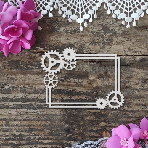 Tekturka z beermaty, ramka z trybikami, scrapbooking