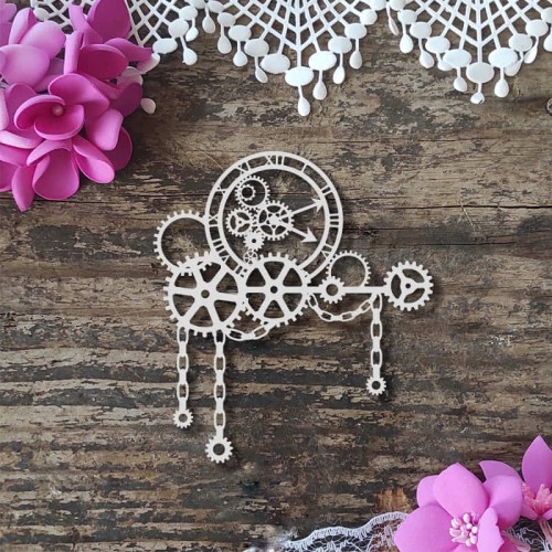 nnaroznik kola zebate z lancuchami i zegarem tekturki scrapbooking