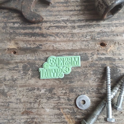 stempel gumowy napis meski swiat z trybikami  scrapbooking
