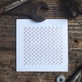 stempel gumowy tlo blacha  scrapbooking przez okienko