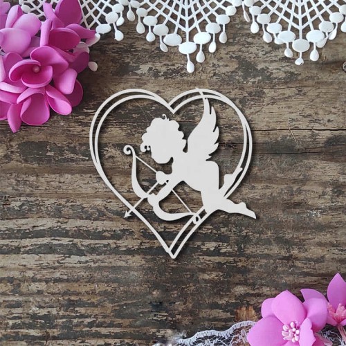 amorek w sercu tekturki scrapbooking