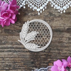 Ramka okrągła z kłosami i ażurowym spodem