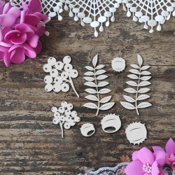 Zestaw jesienny 02 - jarzębina i kasztany