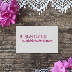 Stempel napis "Betlejemska Gwiazdo..."