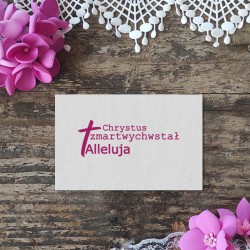 Stempel napis "Chrystus zmartwychwstał Alleluja"