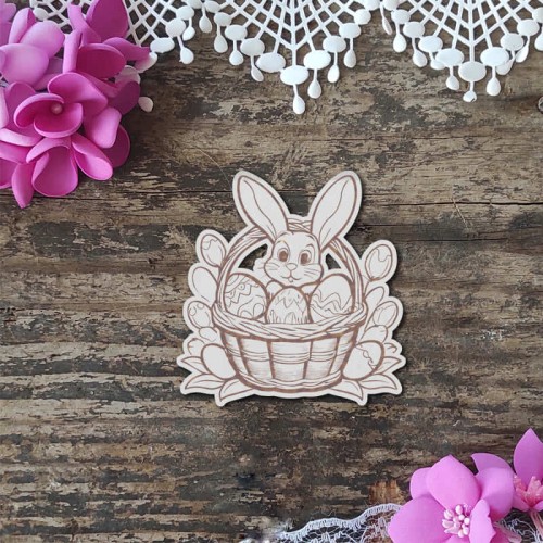 Kroliczek wielkanocny w koszyku tekturki scrapbooking.jpg