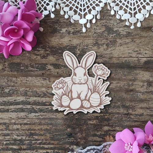 Kroliczek wielkanocny z pisankami tekturki scrapbooking.jpg