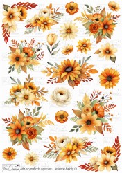 Jesienne kwiatki 01 - arkusz cyfrowy