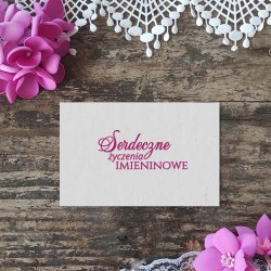 Stempel napis "Serdeczne życzenia imieninowe"