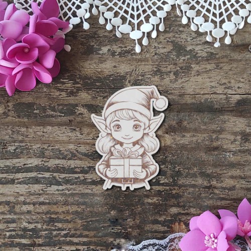 elf z prezentem grawerowana tekturka 02.jpg