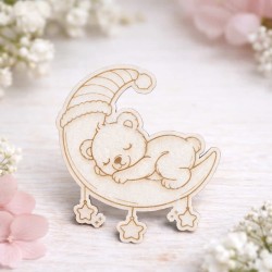 Grawerowany miś na księżycu