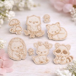 Grawerowany zestaw leśne zwierzątka