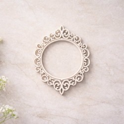 Ramka okrągła warstwowa z zawijaskami wzór 02