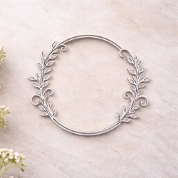 Ramka okrągła warstwowa z zawijaskami i listkami