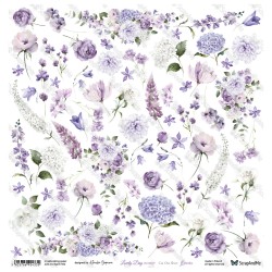 Lovely Day IN VIOLET - Flowers - arkusz do wycinania Scrap And Me