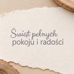 Stempel napis "Świąt pełnych pokoju i radości"