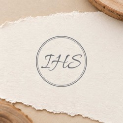 Stempel napis "IHS"  w kółku