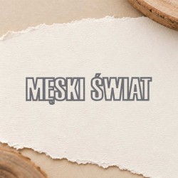 Stempel napis "Męski świat"