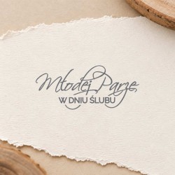 Stempel napis "Młodej Parze w Dniu Ślubu"