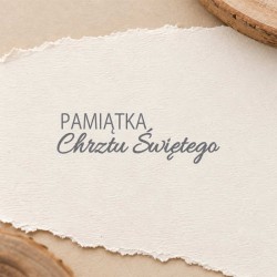 Stempel napis "Pamiątka Chrztu Świętego" 