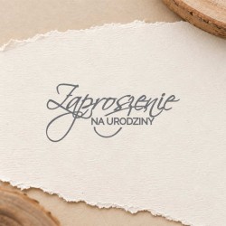 Stempel napis "Zaproszenie na urodziny"