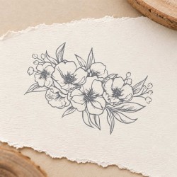 Stempel - kompozycja kwiatowa wzór 02