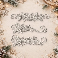 Ornamenty świąteczne – zestaw 3 tekturek