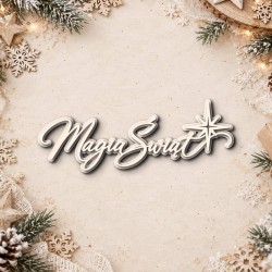 Napis warstwowy „Magia Świąt”
