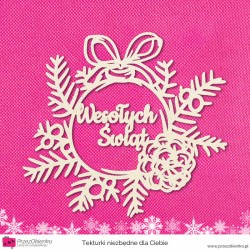 Bombka z gałązkami i napisem