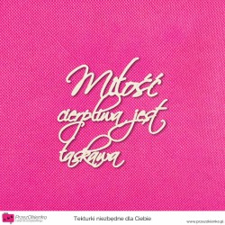 Miłość cierpliwa jest – napis