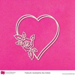 Ramka 2 serca z różą